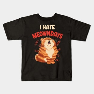 I hate meowndays Kids T-Shirt